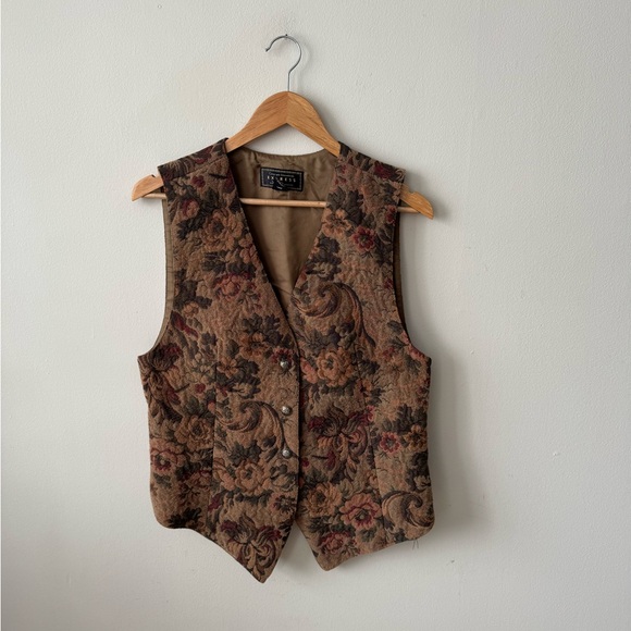 Express Brown Floral Tapestry Vest - Picture 5 of 8